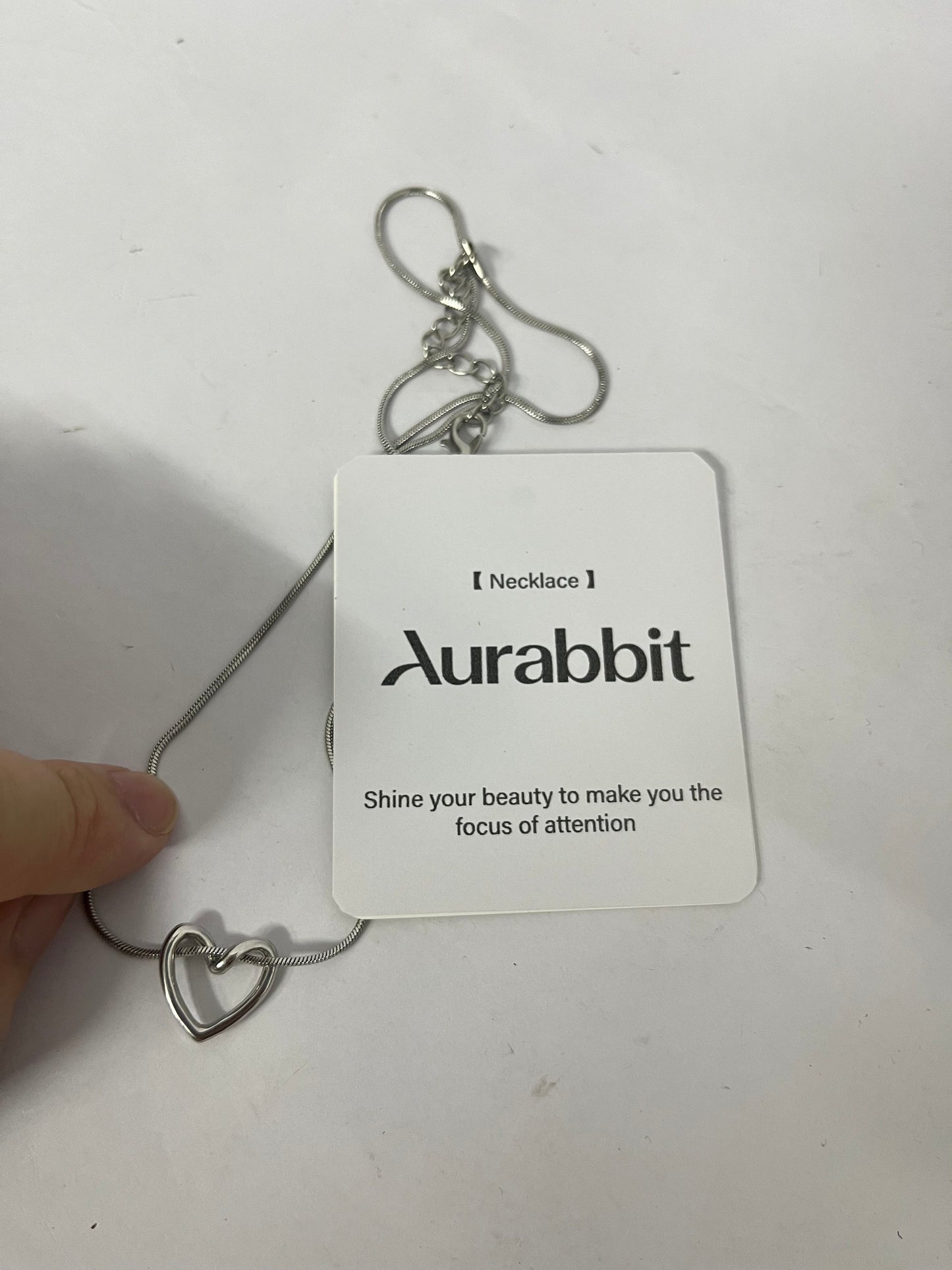 Aurabbit Necklaces Hollow Heart Silver Necklace - Shining Focus on Neck, Elegant Bloom of Charm