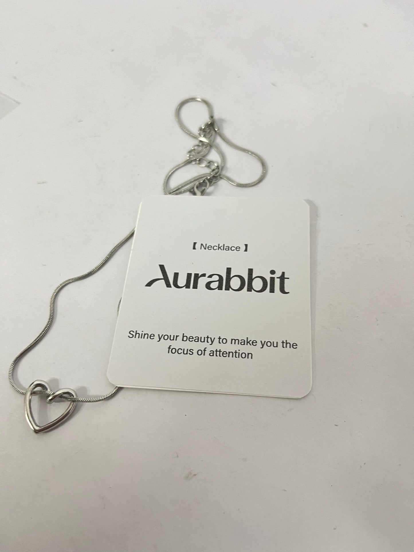 Aurabbit Necklaces Hollow Heart Silver Necklace - Shining Focus on Neck, Elegant Bloom of Charm