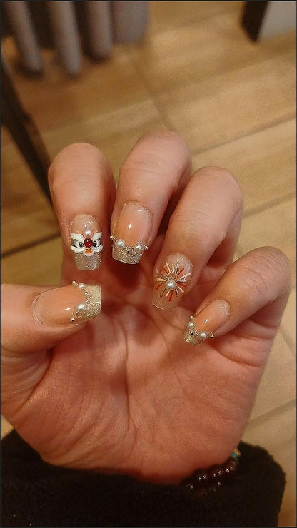 【Authorose Reusable Press-On Nails】—— Exquisite Lion Dance & Fireworks Motifs for Celebratory Occasions