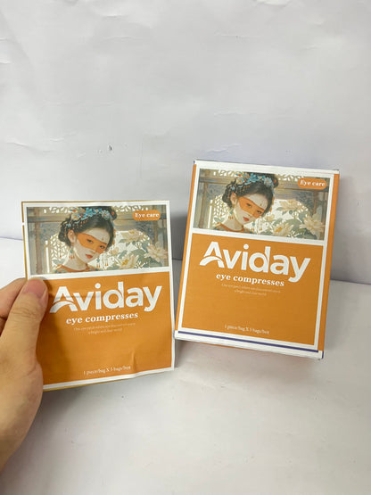 Aviday Medical Eye Patches for Dry Eyes & Fatigue Relief - 5 Individually Wrapped Compresses with Traditional Art Design