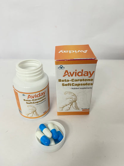 Aviday  Beta Carotene 25000 IU Softgels Vitamin A Supplement  Non-GMO and Gluten Free
