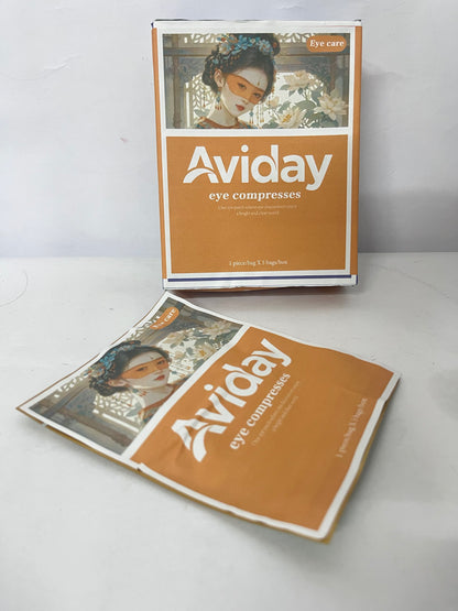 Aviday Medical Eye Patches for Dry Eyes & Fatigue Relief - 5 Individually Wrapped Compresses with Traditional Art Design