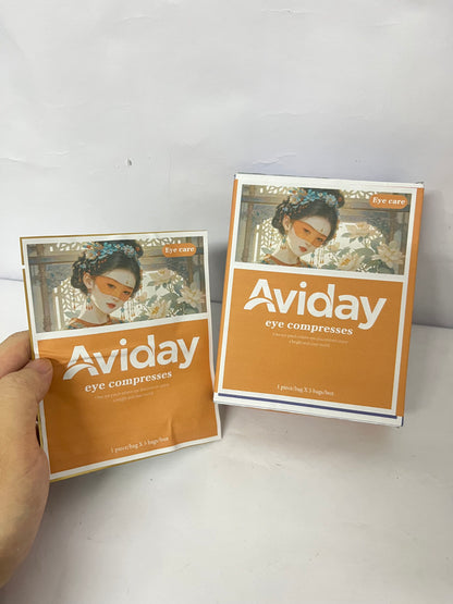 Aviday Medical Eye Patches for Dry Eyes & Fatigue Relief - 5 Individually Wrapped Compresses with Traditional Art Design
