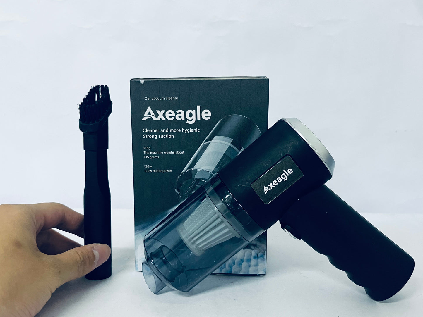 Axeagle Electric vacuum cleaners Handheld Car Vacuum Cleaner, 9000Pa Vacuum Cleaner and Air Duster, 120W High Power Hand Held Vacuum with LED Light and Multi-Nozzles for Car, Home, Office, Pet