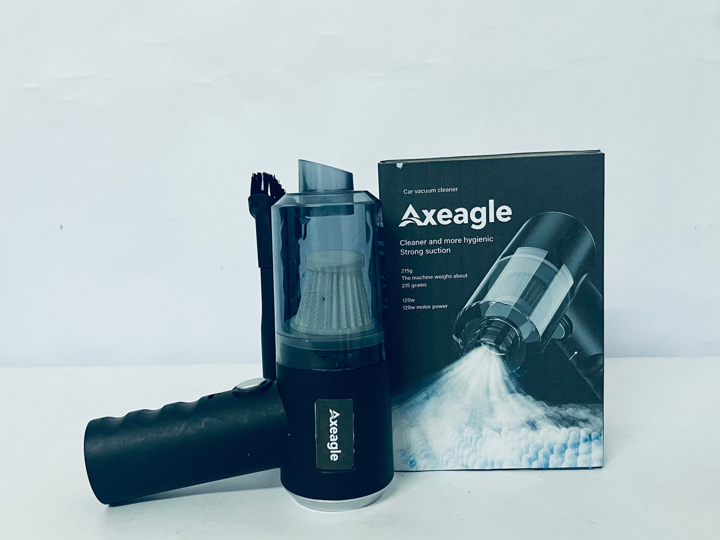 Axeagle Electric vacuum cleaners Handheld Car Vacuum Cleaner, 9000Pa Vacuum Cleaner and Air Duster, 120W High Power Hand Held Vacuum with LED Light and Multi-Nozzles for Car, Home, Office, Pet