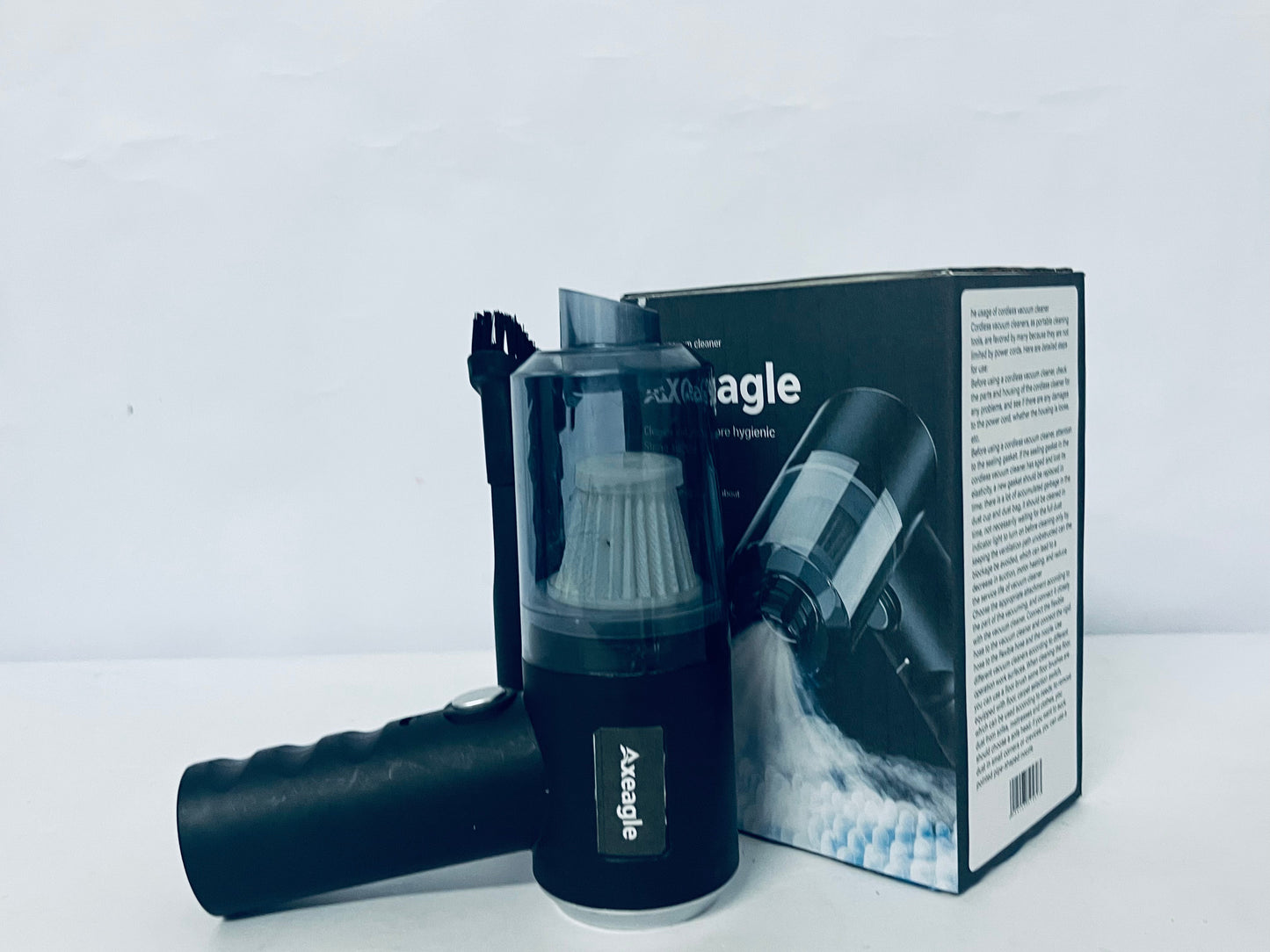 Axeagle Electric vacuum cleaners Handheld Car Vacuum Cleaner, 9000Pa Vacuum Cleaner and Air Duster, 120W High Power Hand Held Vacuum with LED Light and Multi-Nozzles for Car, Home, Office, Pet