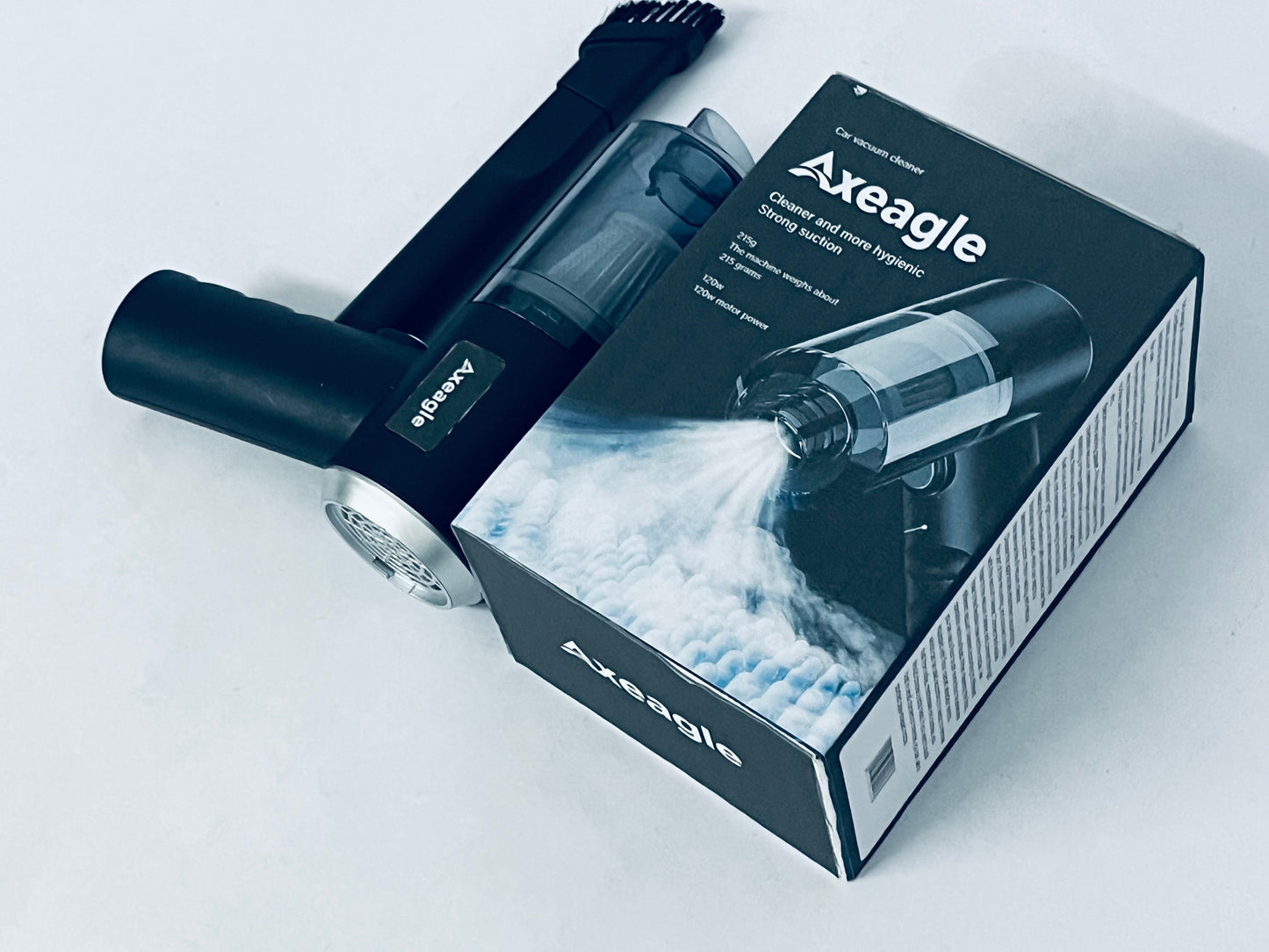 Axeagle Electric vacuum cleaners Handheld Car Vacuum Cleaner, 9000Pa Vacuum Cleaner and Air Duster, 120W High Power Hand Held Vacuum with LED Light and Multi-Nozzles for Car, Home, Office, Pet