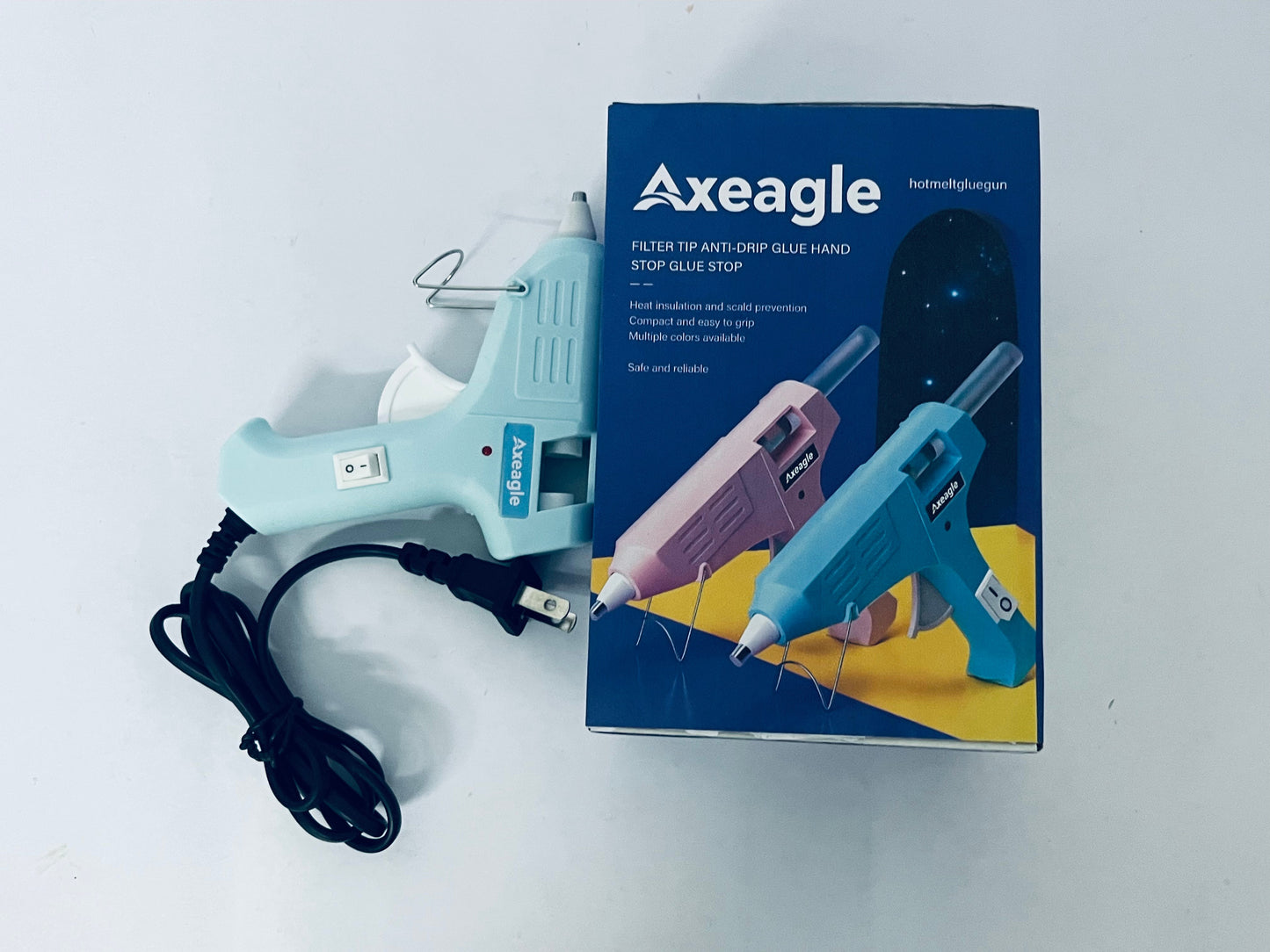 Axeagle Hot melt glue guns Fireproof Hot Glue Gun, Mini Glue Gun Kit with Glue Sticks, Glue Gun with Transparent Glue  for DIY Arts, Crafts and Quick Repairs