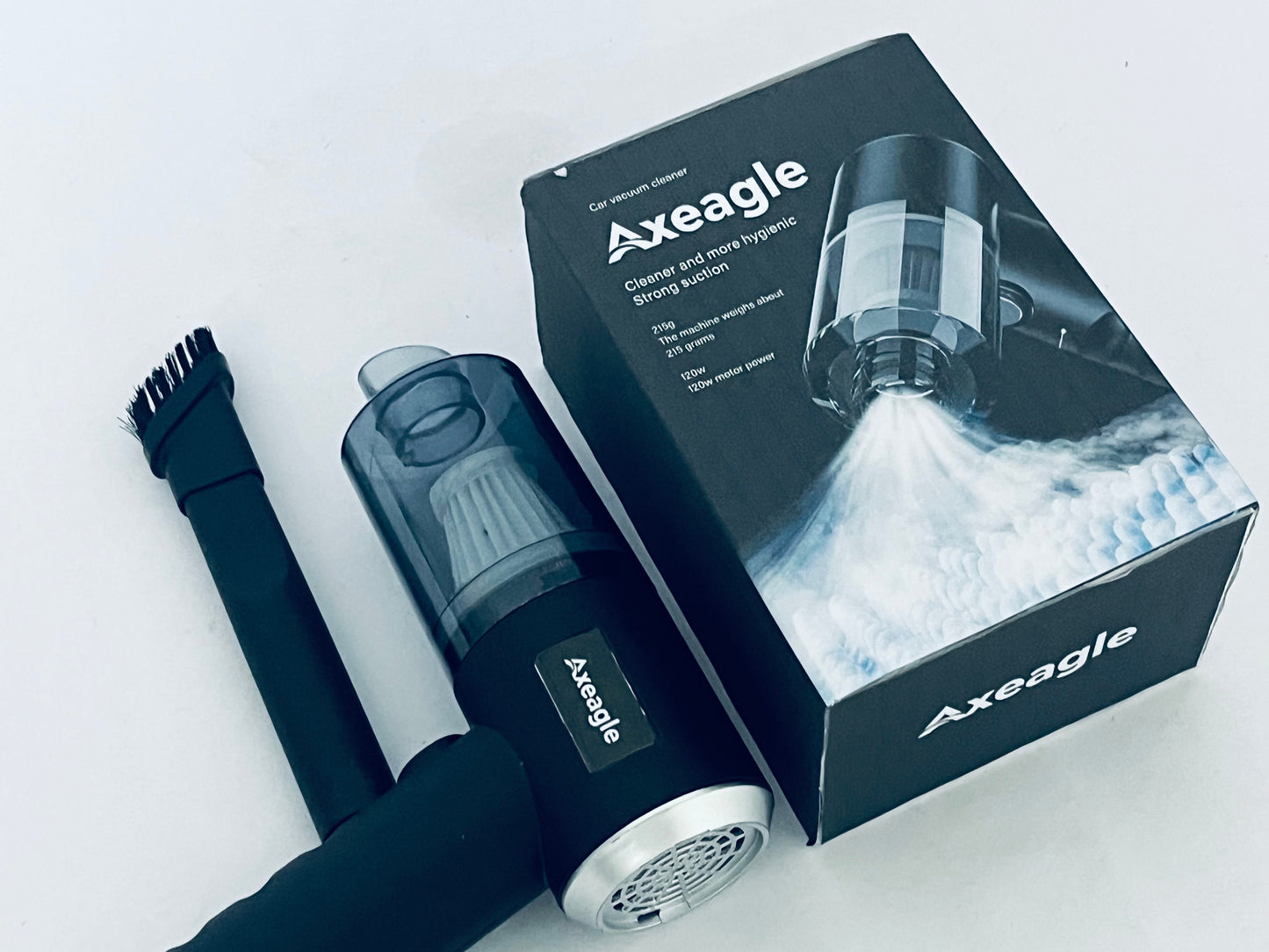 Axeagle Electric vacuum cleaners Handheld Car Vacuum Cleaner, 9000Pa Vacuum Cleaner and Air Duster, 120W High Power Hand Held Vacuum with LED Light and Multi-Nozzles for Car, Home, Office, Pet