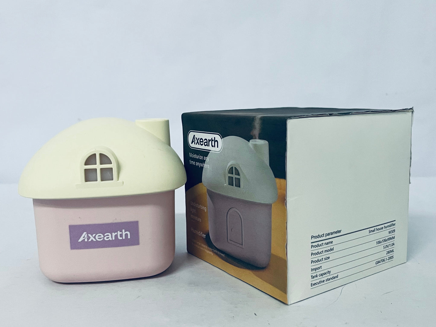 Axearth Humidifiers Cute Mushroom House Humidifier, 300ml Small Cool Mist Humidifers, USB Rechargeable Mini Portable Air Humidifer with Night Light for Bedroom, Office, Car, Travel, Indoor Plants
