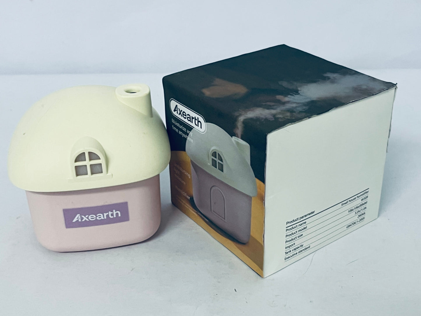 Axearth Humidifiers Cute Mushroom House Humidifier, 300ml Small Cool Mist Humidifers, USB Rechargeable Mini Portable Air Humidifer with Night Light for Bedroom, Office, Car, Travel, Indoor Plants