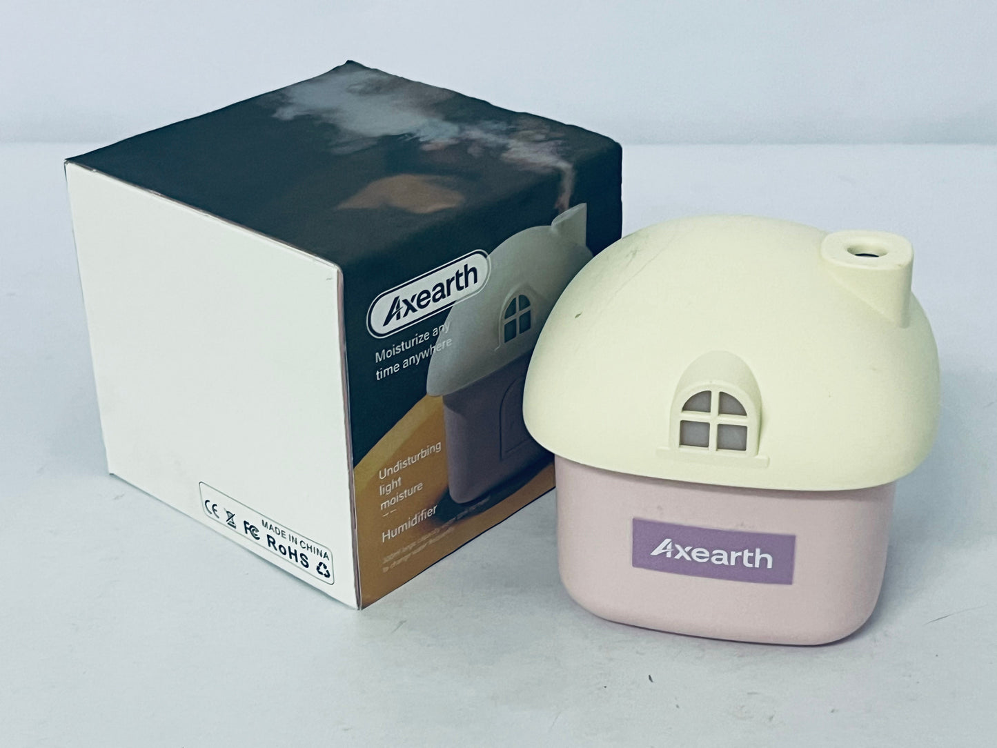 Axearth Humidifiers Cute Mushroom House Humidifier, 300ml Small Cool Mist Humidifers, USB Rechargeable Mini Portable Air Humidifer with Night Light for Bedroom, Office, Car, Travel, Indoor Plants