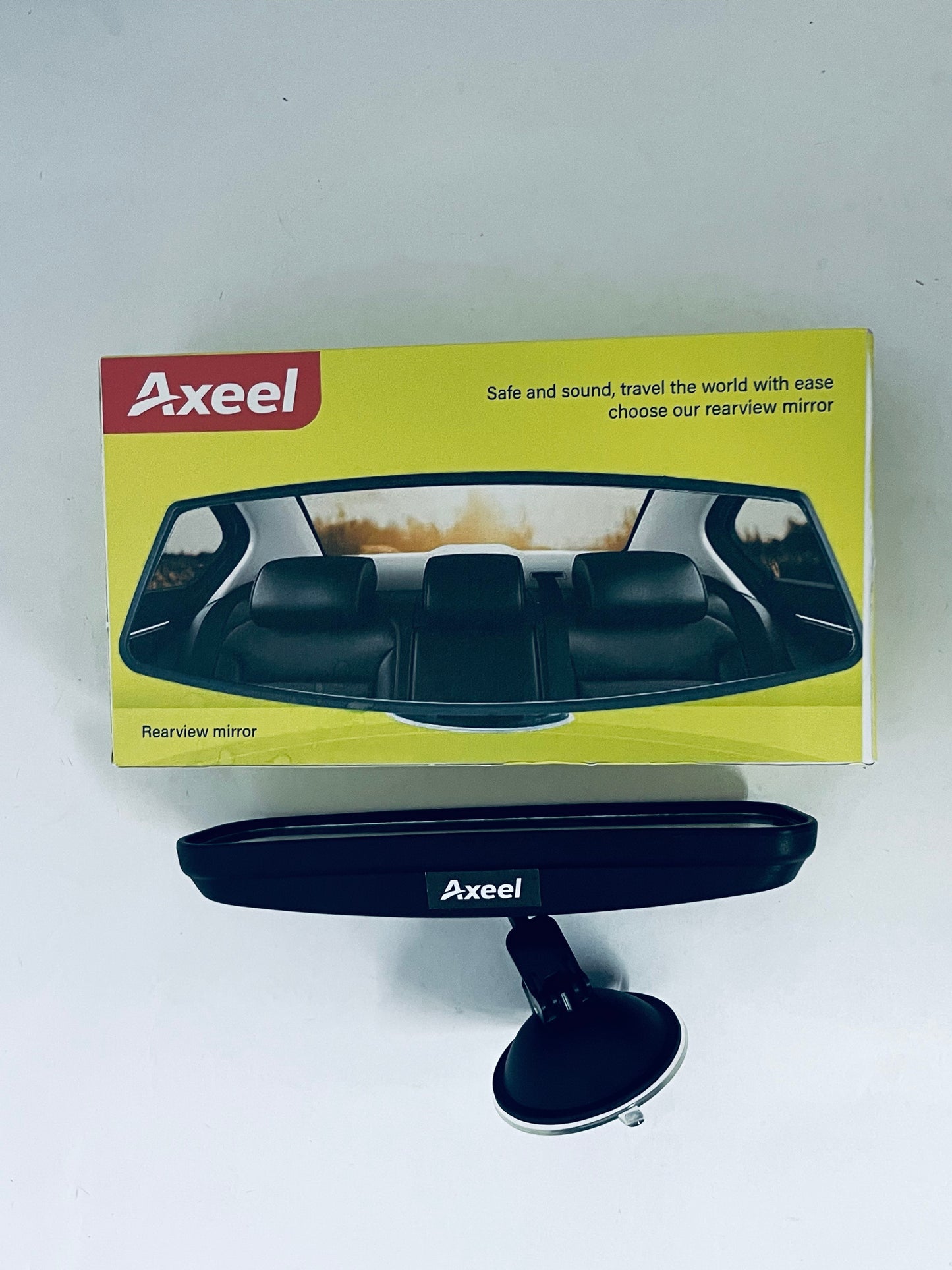 Axeel Wide-View Interior Auxiliary Rearview Mirror (Suction Cup Mount, Adjustable)