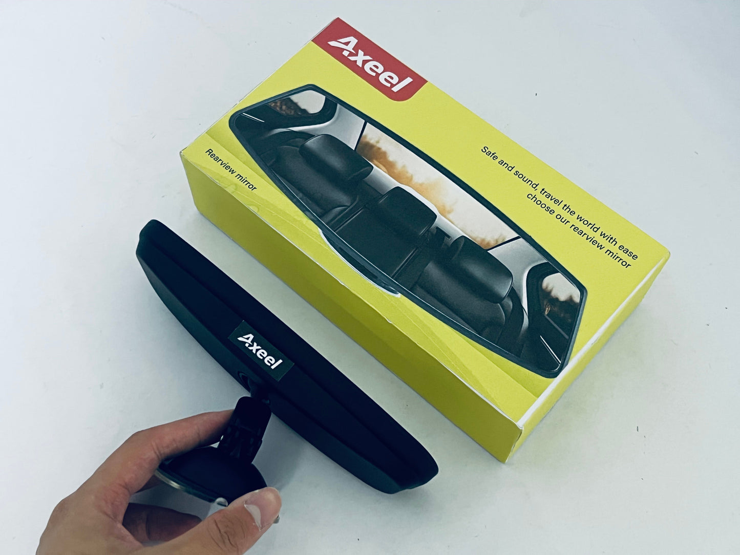 Axeel Wide-View Interior Auxiliary Rearview Mirror (Suction Cup Mount, Adjustable)
