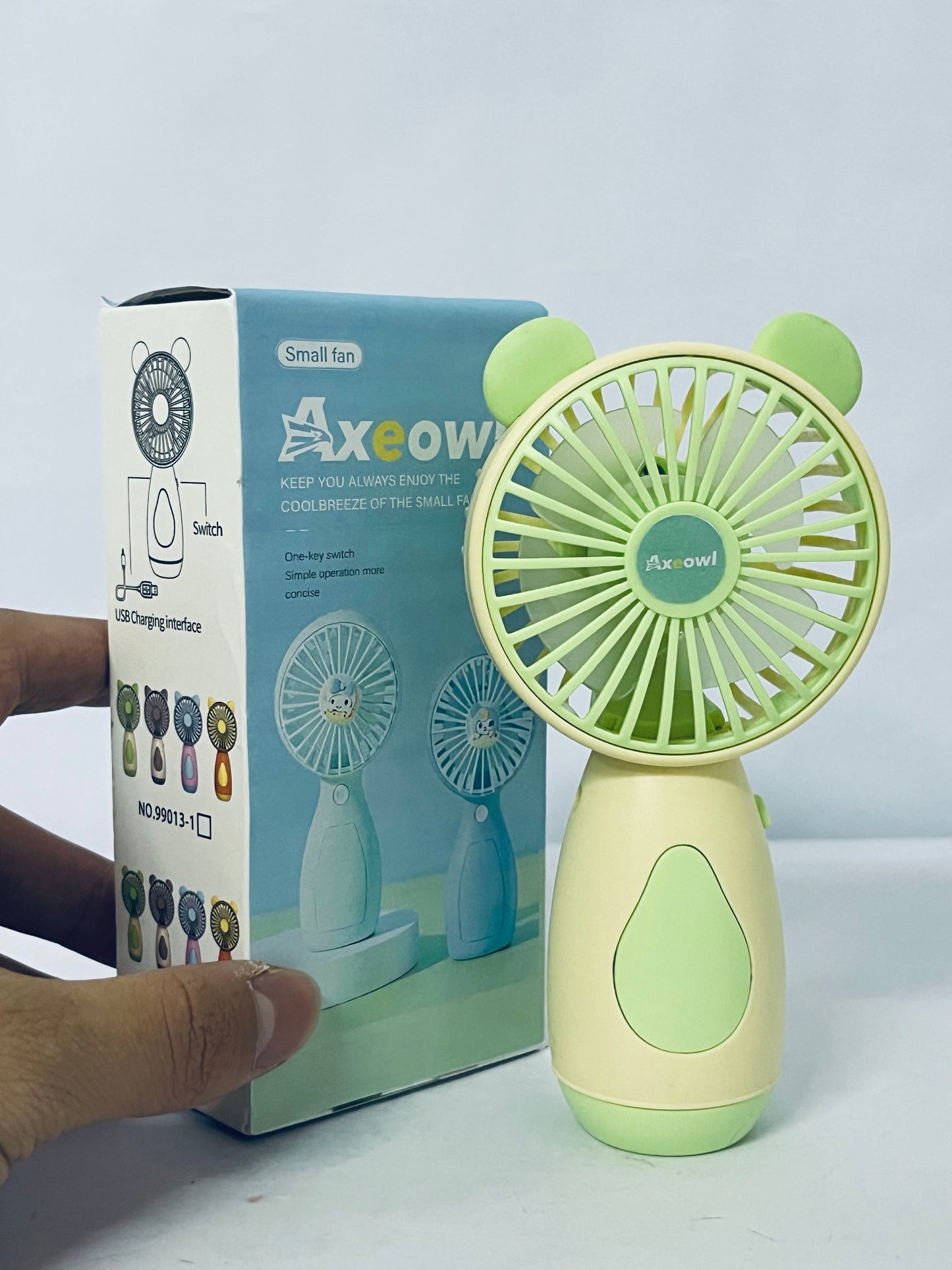 Axeowl Electric fans Portable Fan USB Charging Low Noise High Wind Cute Portable Desktop Handheld Small Fan Handheld Fan,Adjustable Powerful Wind for Office & Outdoor