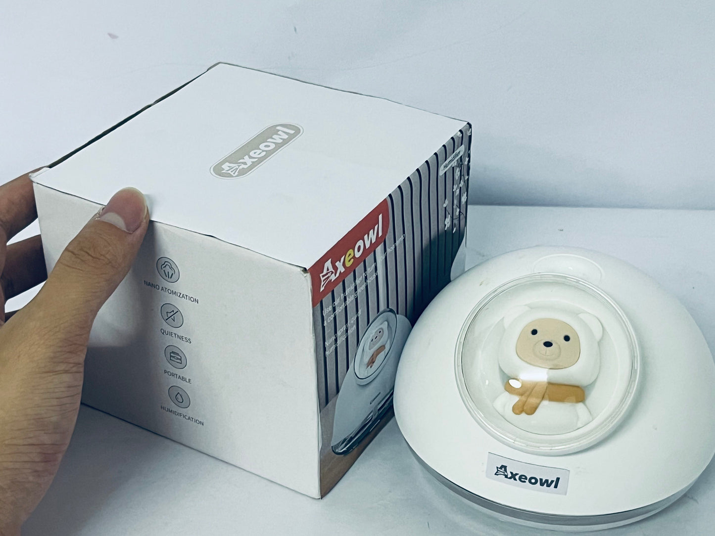 Axeowl Humidifiers Small Cute Ultrasonic Quiet Plant Humidifiers,Type C Personal Desktop Humidifier for Baby Bedroom,Office,Travel,Plants,Cool Mist