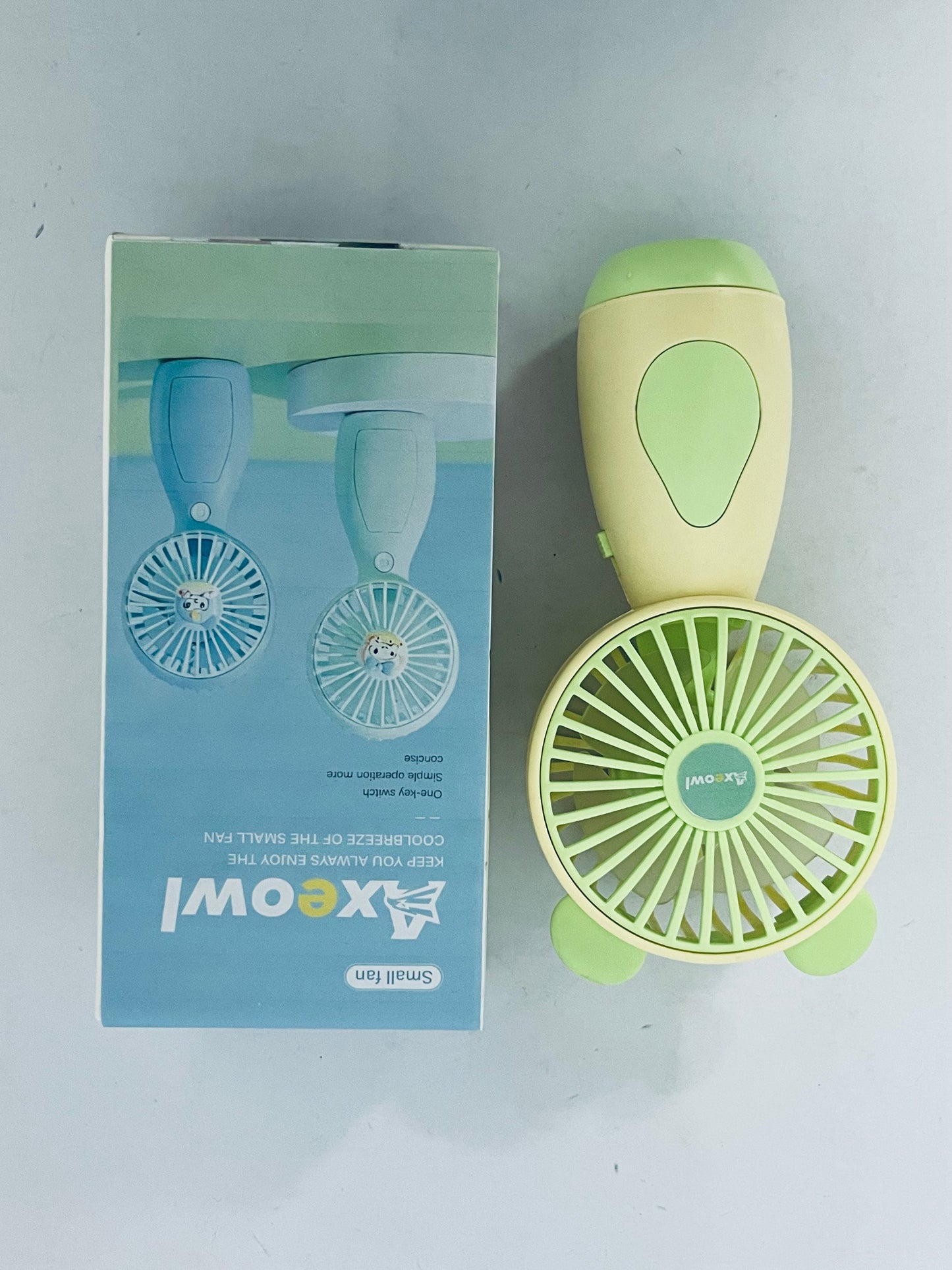 Axeowl Electric fans Portable Fan USB Charging Low Noise High Wind Cute Portable Desktop Handheld Small Fan Handheld Fan,Adjustable Powerful Wind for Office & Outdoor