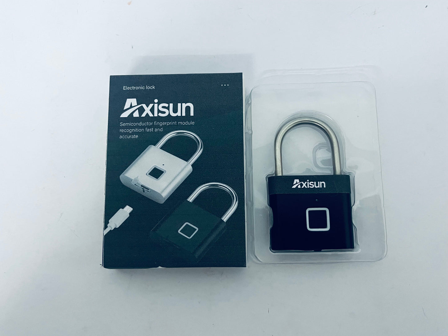 Axisun Smart Fingerprint Padlock, Semiconductor Fingerprint Recognition Electronic Lock, Portable Anti-Theft Lock for Backpack, Locker, Dormitory, Gym, etc.