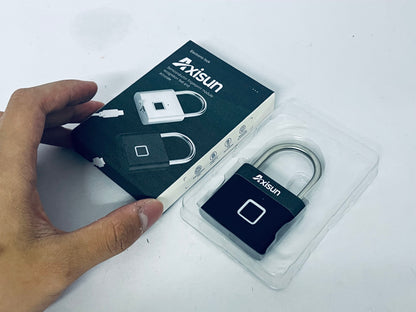 Axisun Smart Fingerprint Padlock, Semiconductor Fingerprint Recognition Electronic Lock, Portable Anti-Theft Lock for Backpack, Locker, Dormitory, Gym, etc.