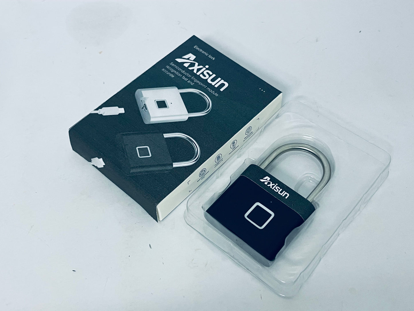 Axisun Smart Fingerprint Padlock, Semiconductor Fingerprint Recognition Electronic Lock, Portable Anti-Theft Lock for Backpack, Locker, Dormitory, Gym, etc.