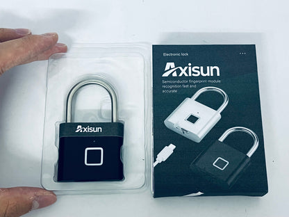 Axisun Smart Fingerprint Padlock, Semiconductor Fingerprint Recognition Electronic Lock, Portable Anti-Theft Lock for Backpack, Locker, Dormitory, Gym, etc.