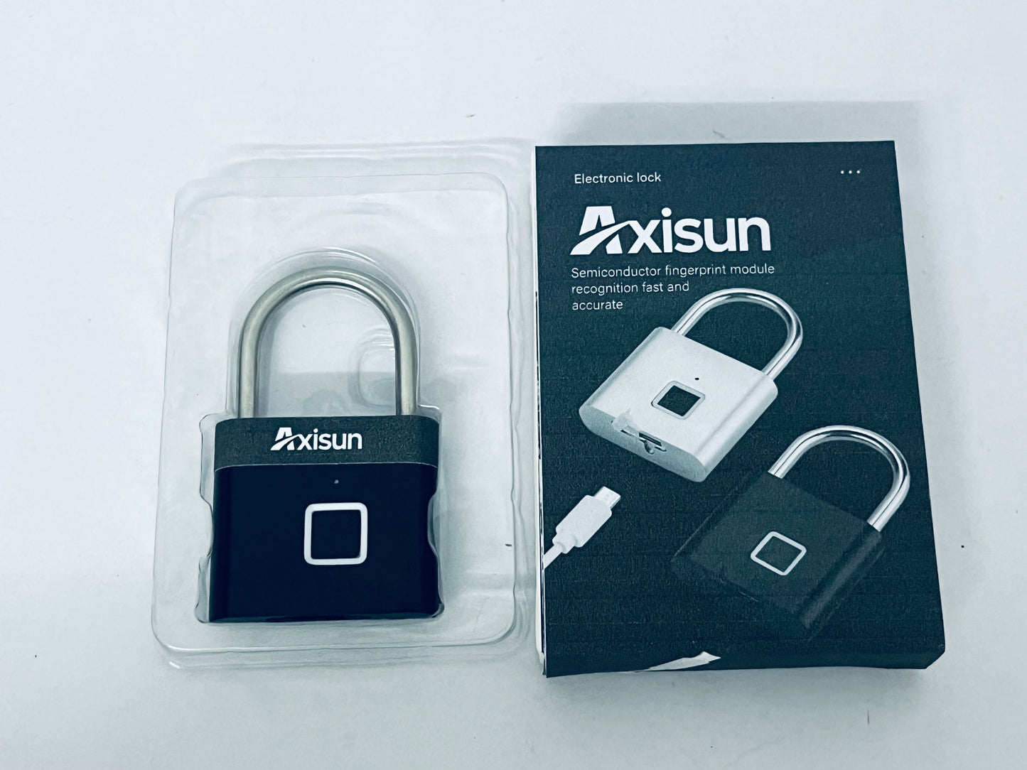 Axisun Smart Fingerprint Padlock, Semiconductor Fingerprint Recognition Electronic Lock, Portable Anti-Theft Lock for Backpack, Locker, Dormitory, Gym, etc.