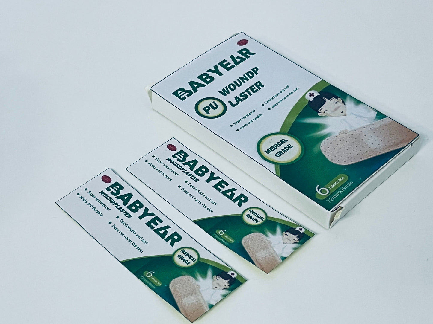 BABYEAR Adhesive bandages Medical-Grade PU Woundplaster Super Waterproof Comfortable & Skin-Friendly A Reliable Guardian for Small Wounds