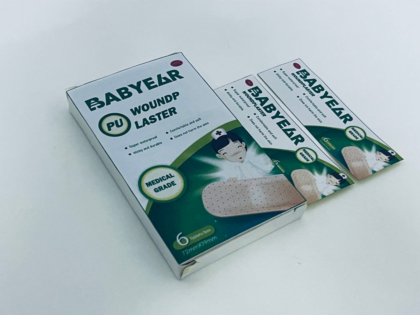 BABYEAR Adhesive bandages Medical-Grade PU Woundplaster Super Waterproof Comfortable & Skin-Friendly A Reliable Guardian for Small Wounds