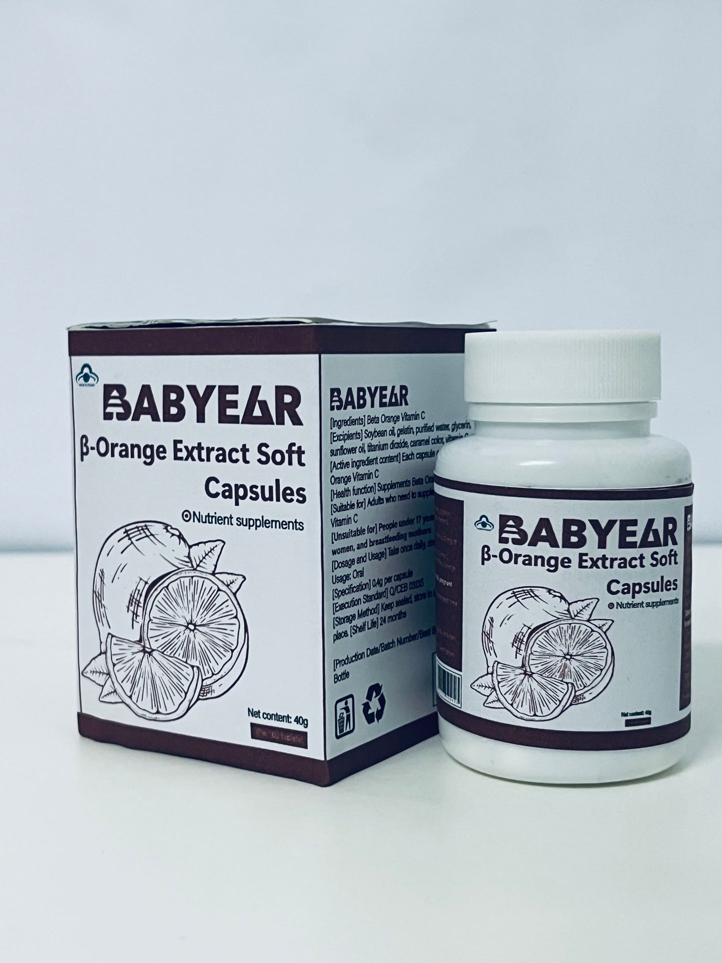BABYEAR β-Orange Extract Soft Capsules Natural Plant Extracts Nutritional Supplement A Daily Empowerment Choice for Health and Vitality