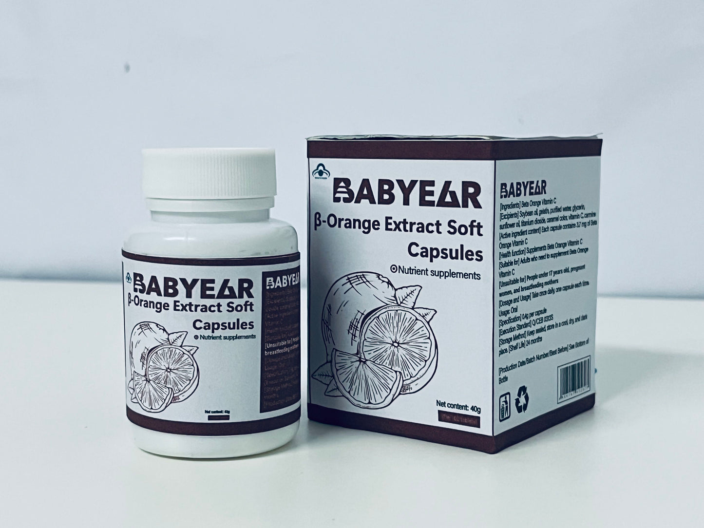BABYEAR β-Orange Extract Soft Capsules Natural Plant Extracts Nutritional Supplement A Daily Empowerment Choice for Health and Vitality
