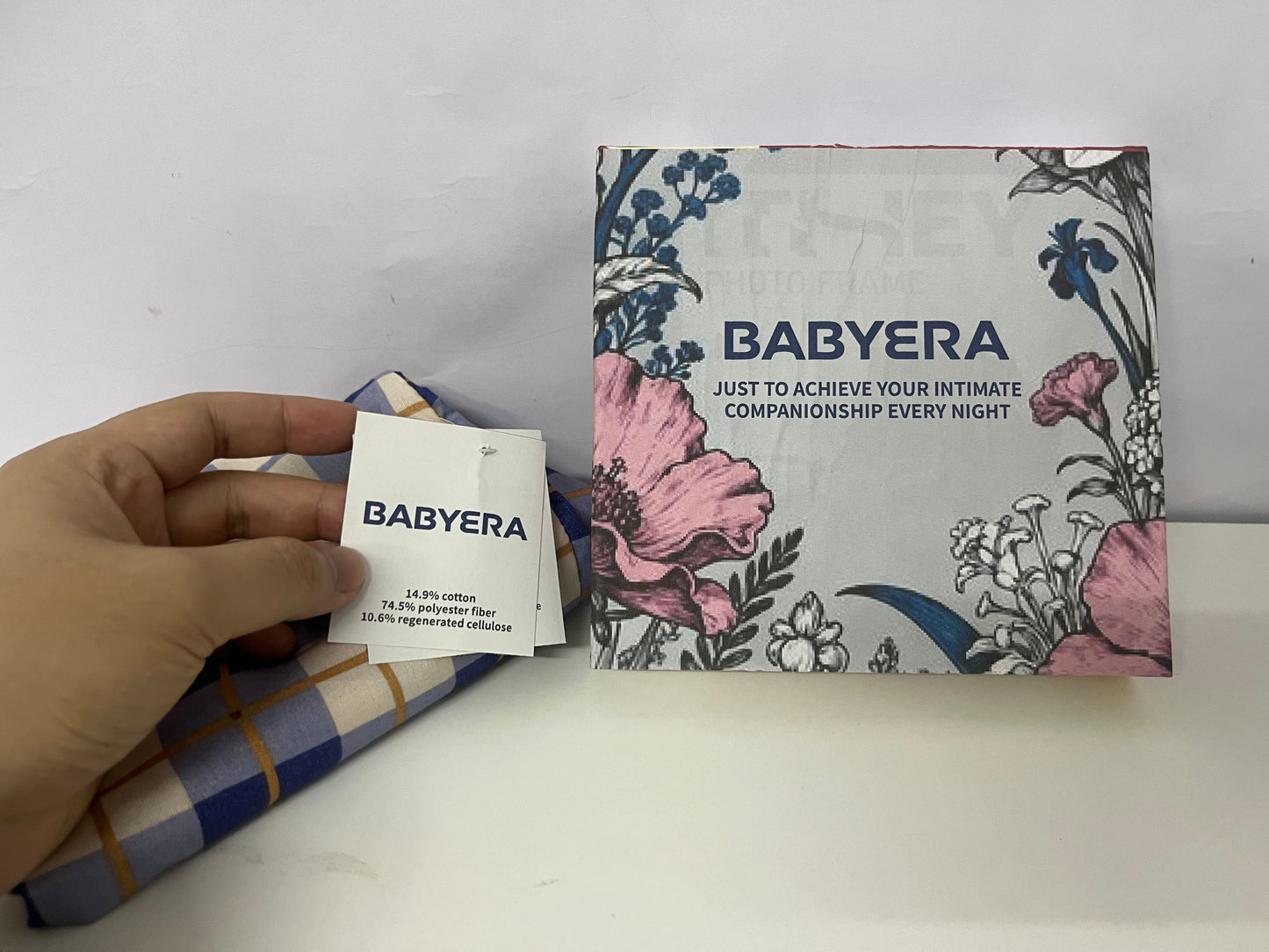 BABYERA Blue & Beige Plaid Quilt Cover: Soft Cotton-Blend Fabric Bedding – Timeless Design for Bedroom Decor & Daily Comfort