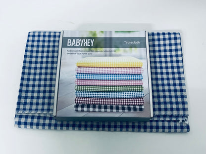 BABYHEY Table runners not of paper Blue and White Checkered Tablecloth Retro Fresh Versatile Choice for Home Decoration