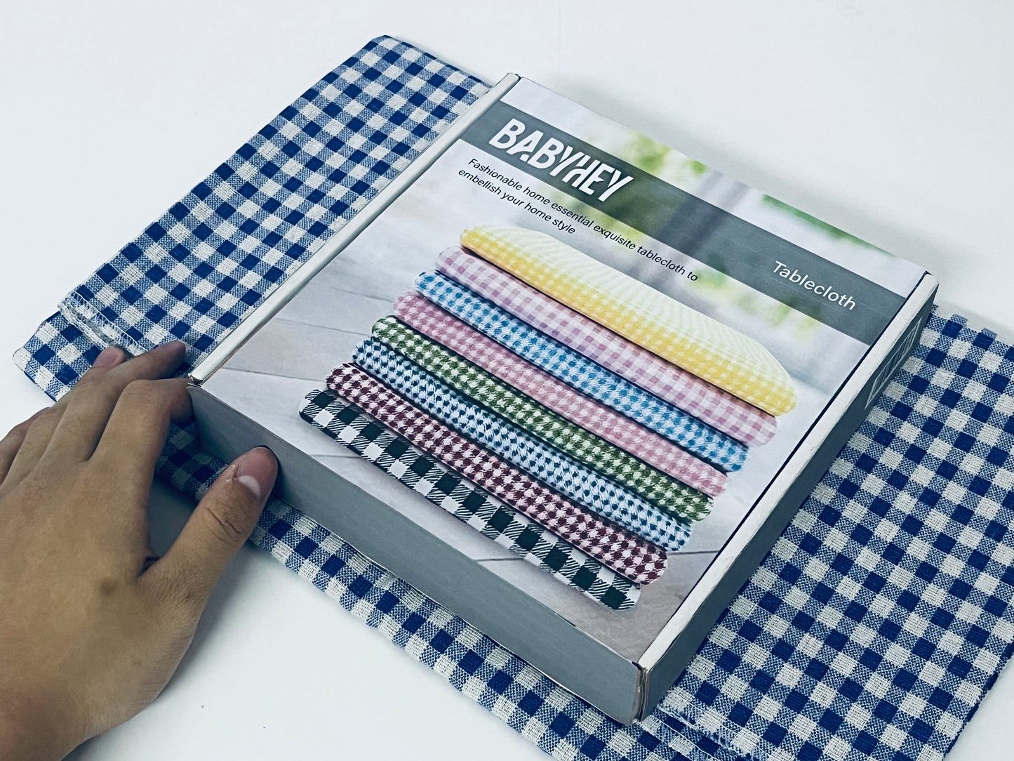 BABYHEY Table runners not of paper Blue and White Checkered Tablecloth Retro Fresh Versatile Choice for Home Decoration