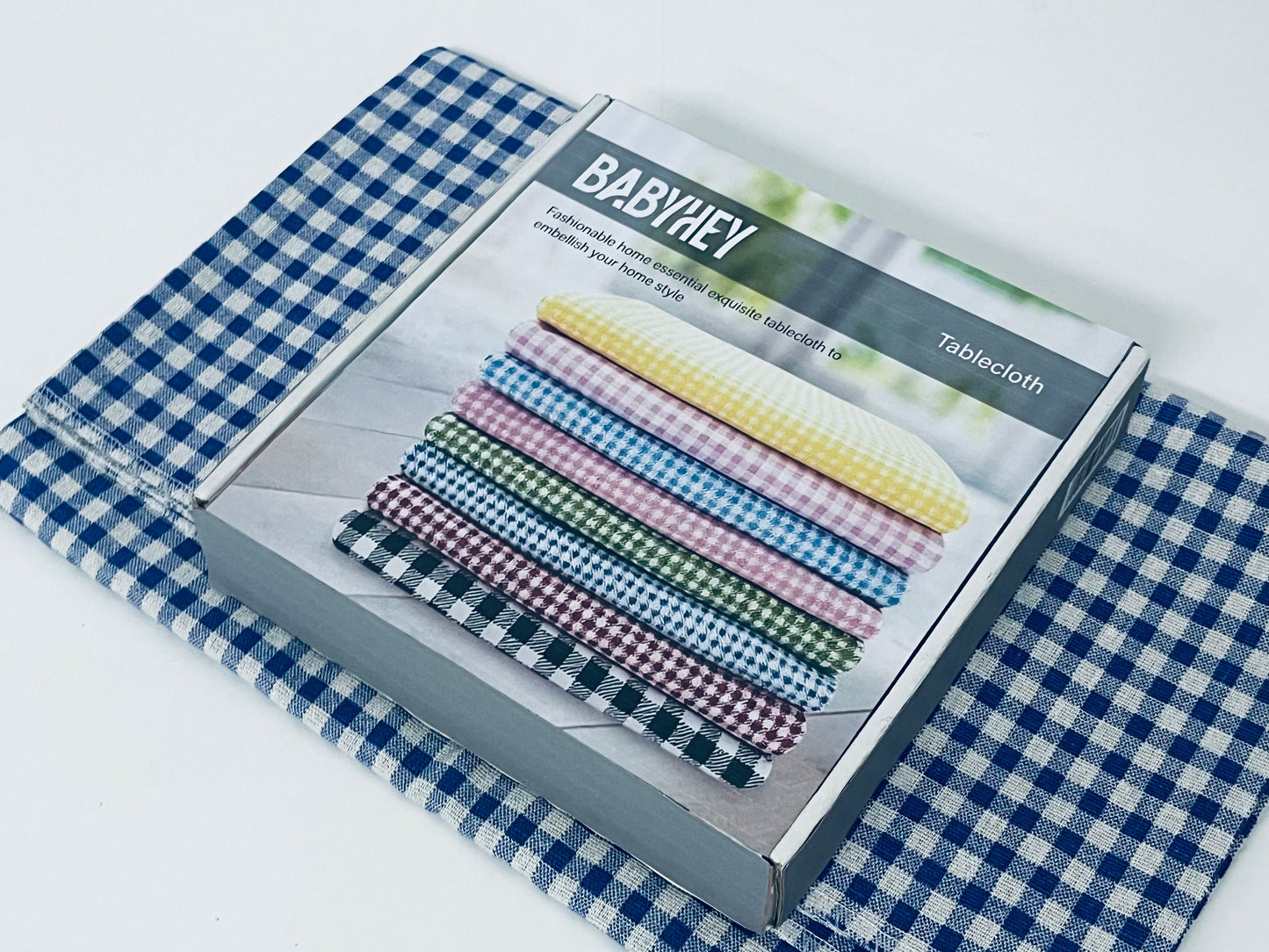 BABYHEY Table runners not of paper Blue and White Checkered Tablecloth Retro Fresh Versatile Choice for Home Decoration