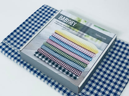 BABYHEY Table runners not of paper Blue and White Checkered Tablecloth Retro Fresh Versatile Choice for Home Decoration