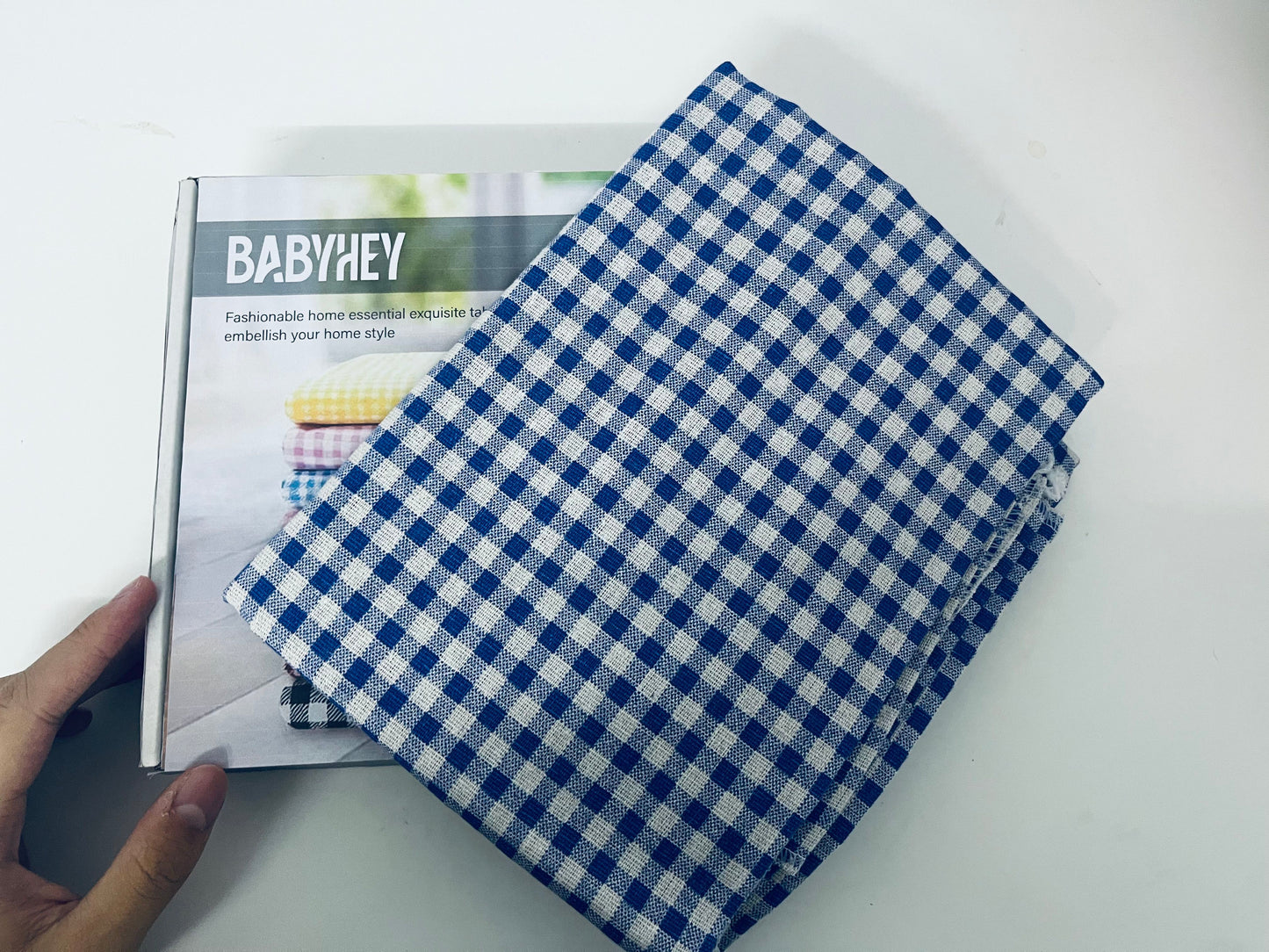 BABYHEY Table runners not of paper Blue and White Checkered Tablecloth Retro Fresh Versatile Choice for Home Decoration