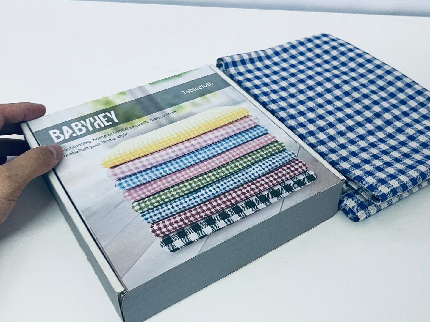 BABYHEY Table runners not of paper Blue and White Checkered Tablecloth Retro Fresh Versatile Choice for Home Decoration