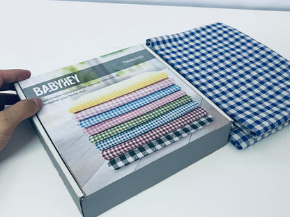 BABYHEY Table runners not of paper Blue and White Checkered Tablecloth Retro Fresh Versatile Choice for Home Decoration