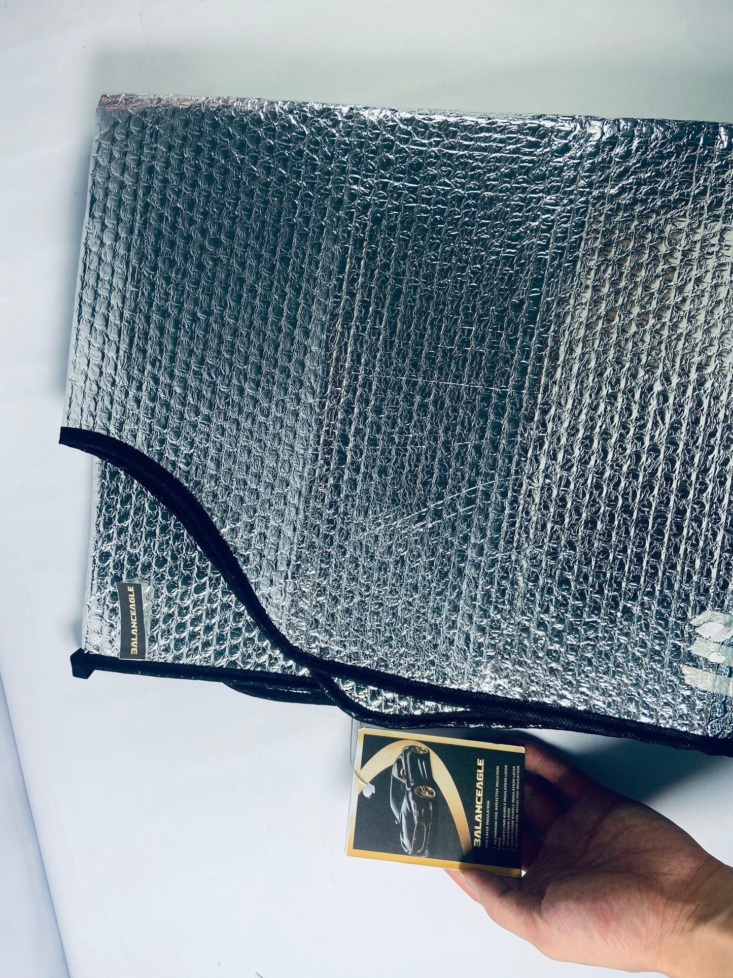 BALANCEAGLE  Car Sun visors for automobiles  Car Window Shades Keeps Vehicle Cool-Front UV Ray Protector Sunshade-Easy to Use Sun Shade-Silver(55.16"X 27.5")