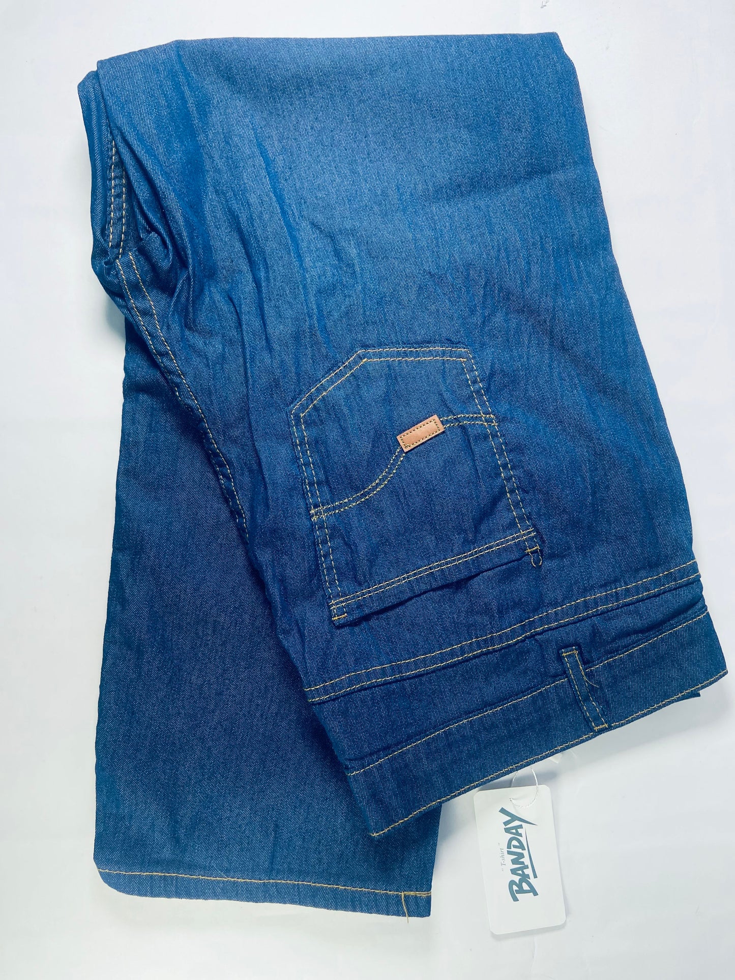 BANDAY  Women's High Waisted Straight Leg Denim pants Stretchy Tummy Control Wide Leg Denim Pants with Pockets