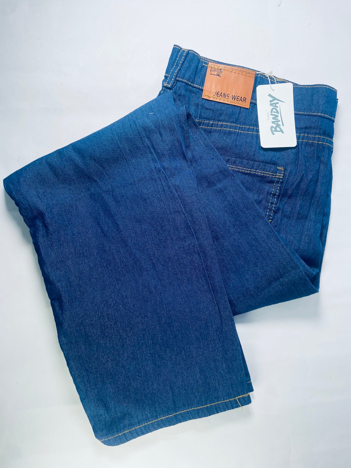 BANDAY  Women's High Waisted Straight Leg Denim pants Stretchy Tummy Control Wide Leg Denim Pants with Pockets