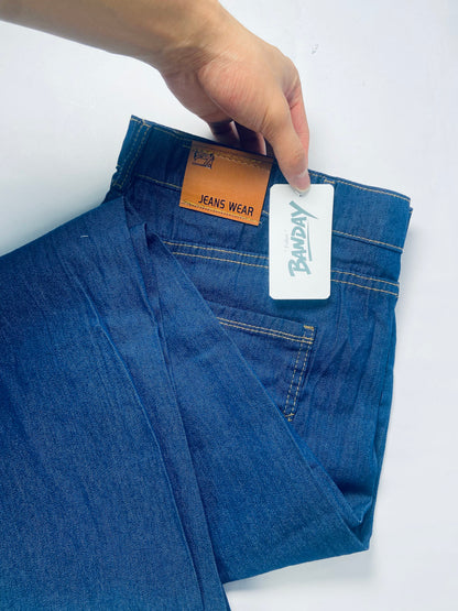BANDAY  Women's High Waisted Straight Leg Denim pants Stretchy Tummy Control Wide Leg Denim Pants with Pockets