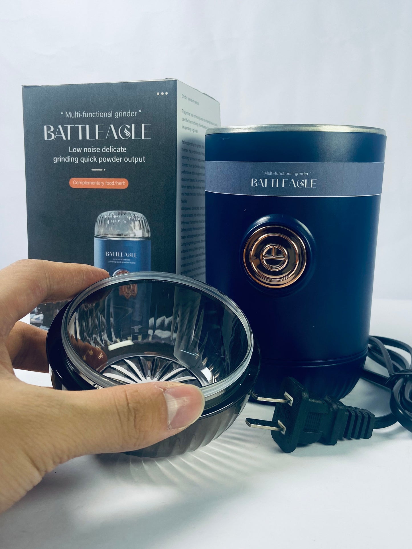 BATTLEAGLE Lapping machines, One-key Electric Grinder with 304 Stainless Steel Blades and Cleaning Brush, Electric Grinders for Herb, Spices, Coffee, Nuts, Seeds,etc.