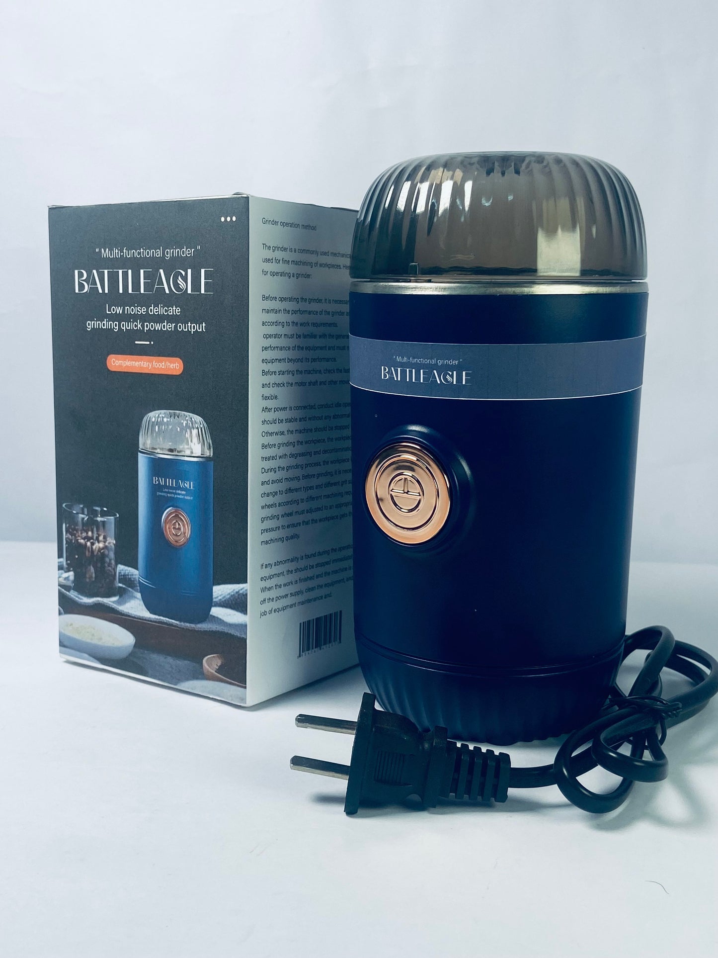 BATTLEAGLE Lapping machines, One-key Electric Grinder with 304 Stainless Steel Blades and Cleaning Brush, Electric Grinders for Herb, Spices, Coffee, Nuts, Seeds,etc.