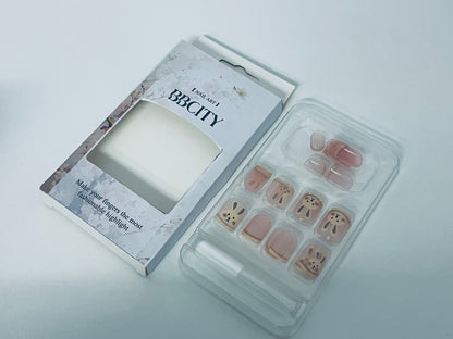 BBCITY Cute Rabbit Press On Nails, Short Length Fake Nails, Easy Application for a Lovely Manicure