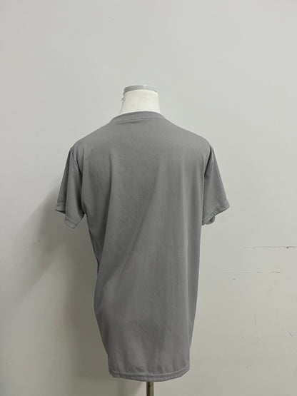 BBGIRL Light Gray Ribbed T-Shirt: Soft Stretch Fabric Crew Neck Top for Daily Casual Wear