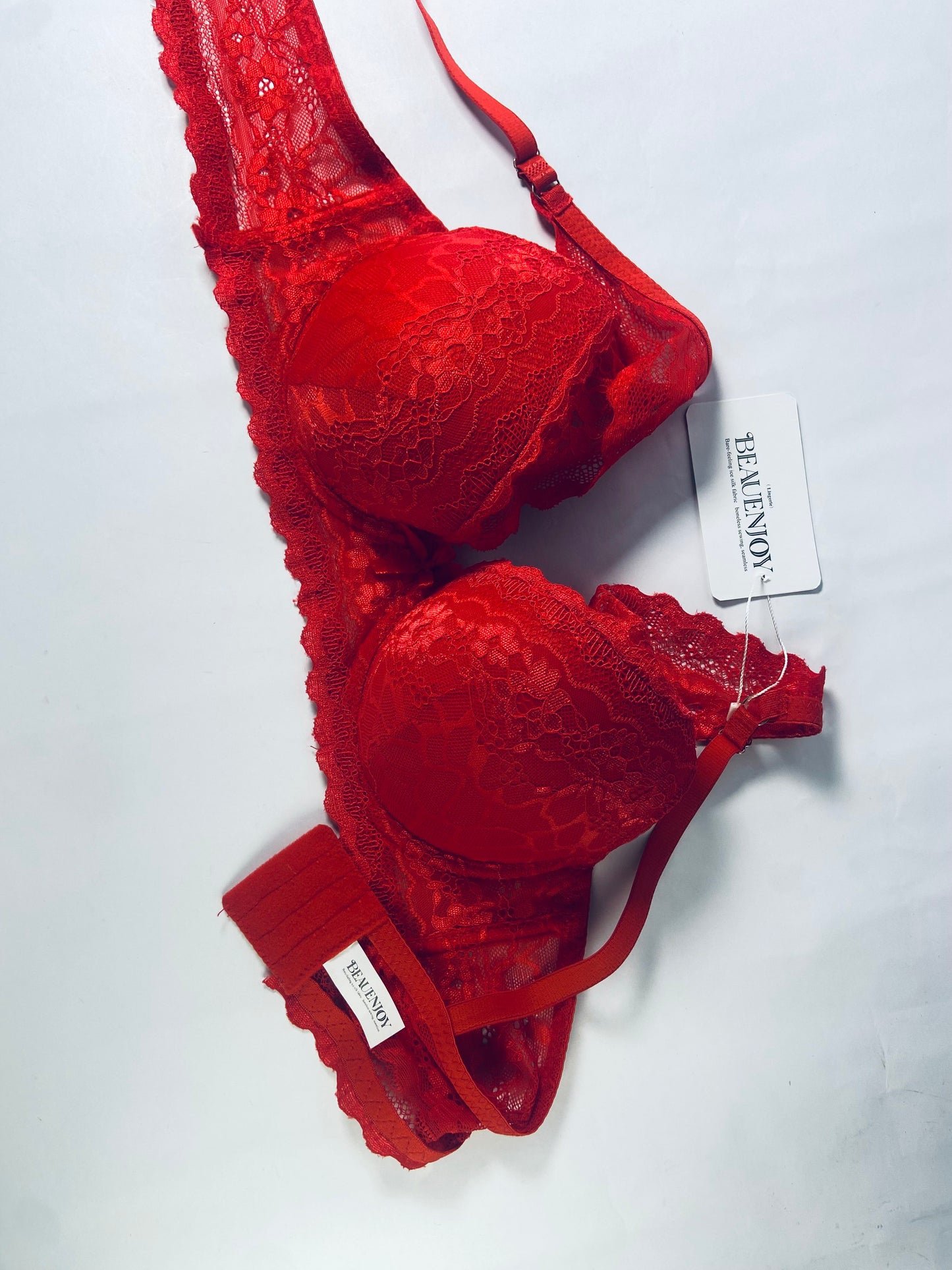 BEAUENJOY Women's Push Up Lace Bra Underwire Plunge Full Coverage Bras Sexy Plus Size Support