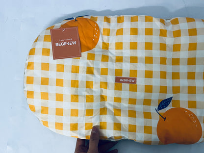 BEGINEW Soft and Breathable Baby Pillow with Memory Foam and Orange Design