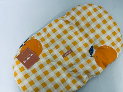 BEGINEW Soft and Breathable Baby Pillow with Memory Foam and Orange Design