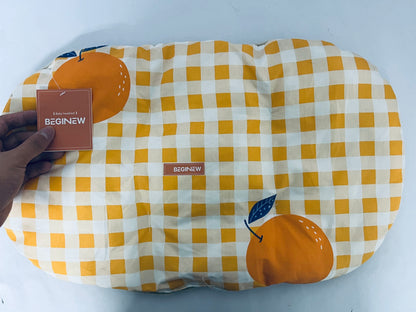 BEGINEW Soft and Breathable Baby Pillow with Memory Foam and Orange Design
